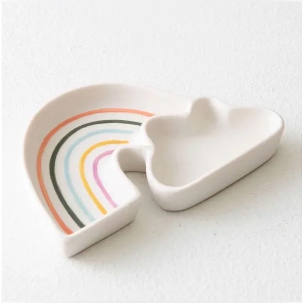 Noonday Ceramic Rainbow Trinket Dish Handcrafted Sustainable